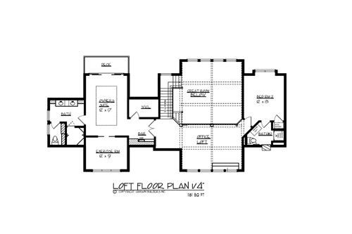 Upper Floor Plan image of The North Shore House Plan